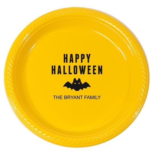 Happy Halloween Bat Plastic Plates